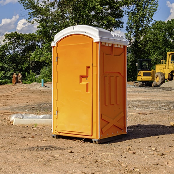 can i customize the exterior of the portable restrooms with my event logo or branding in Arcadia